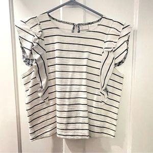 Ruffle sleeve top by Anthropolgie